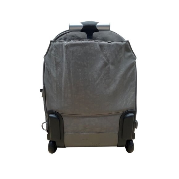 Kipling Gray Monkey Charm Adjustable Straps Trolley Handle Wheeled Backpack Sz M - Picture 3 of 16